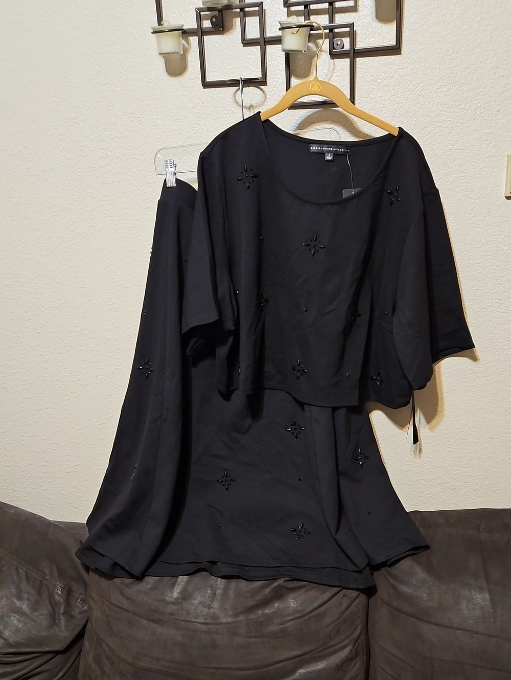torrid Black Beaded Two-Piece Top and Skirt Set